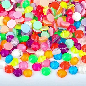 Термоклейові Стрази Неонові Всі Кольори Super Bright Crystal для Тканини, Одягу, Суконь, Мікс Кольорів SS30 288 штук - Фото 1