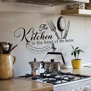 Настінна наклейка Runtoo Kitchen Quotes Cooking Black synthetic.ua - Фото 1