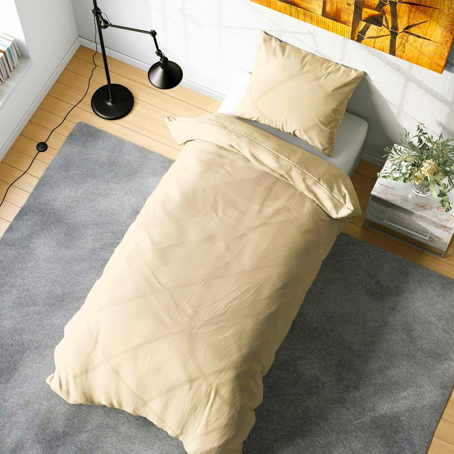 Постільний комплект Mako Satin 135 x 200 см, 155 x 220 см, 200 x 200 см, 200 x 220 см, розмір: 135 x 200 см, колір: натуральний, фото №4