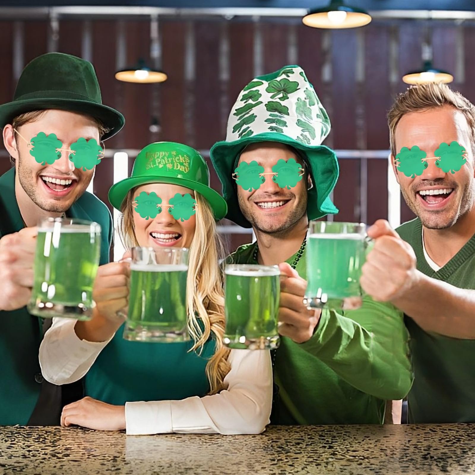 Солнцезащитные очки LIURFLNC Трилистник Зеленый, фото №5