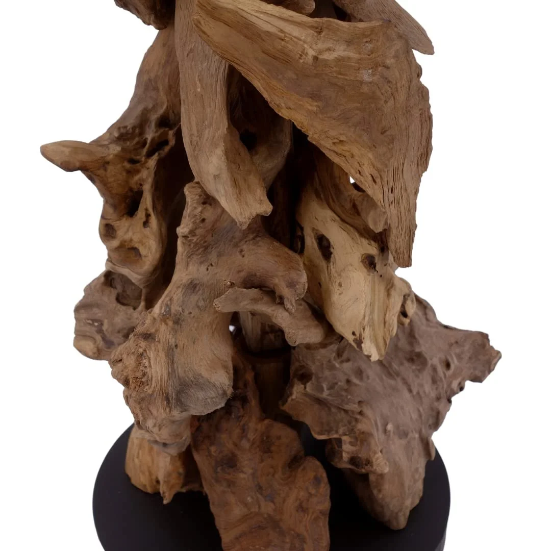 Настільна лампа AquaOne Denver Natural 70 см з натурального дерева з чорним абажуром Ручна робота, фото №6