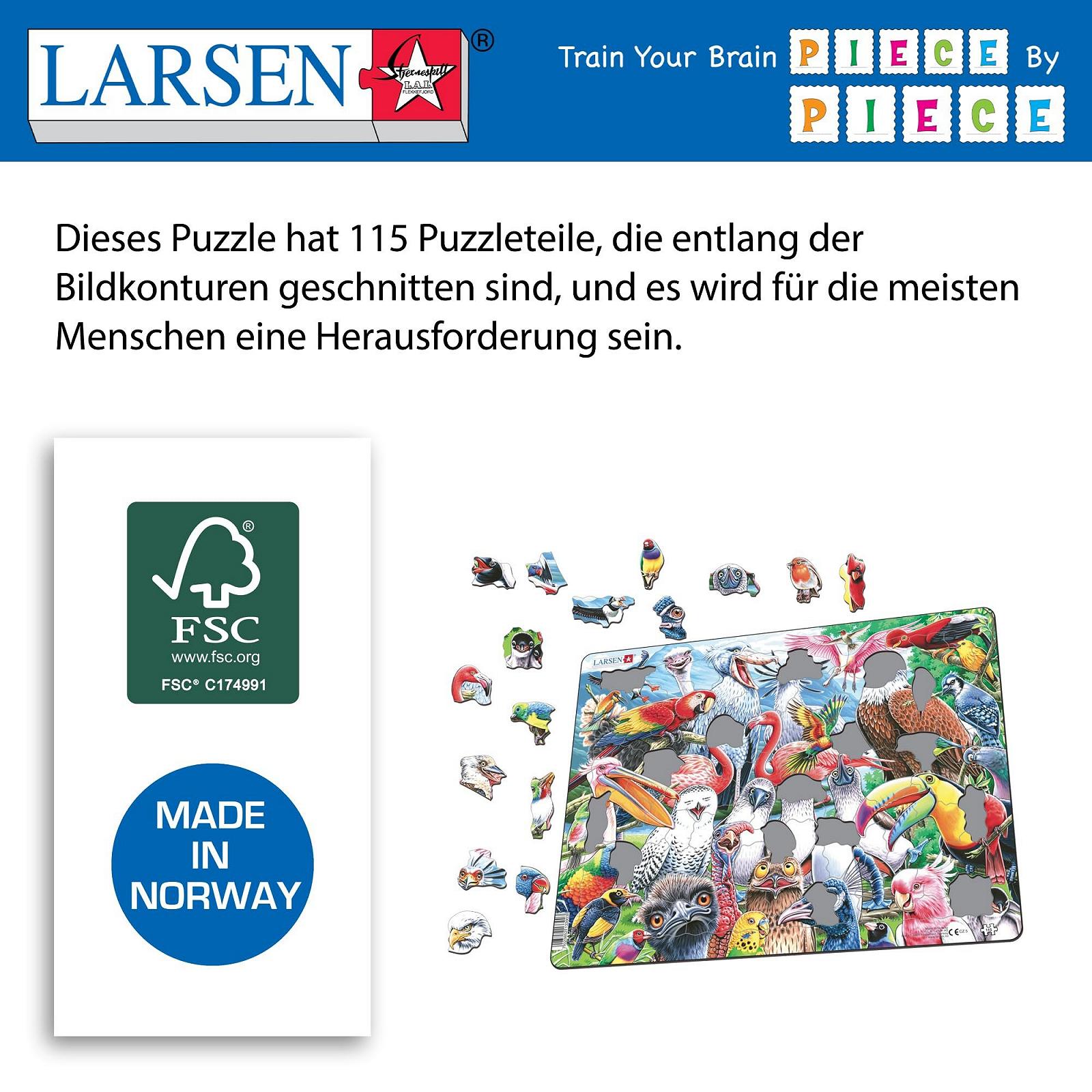 Пазл Larsen Happy Birds 115 деталей 6-10 років Кольоровий, фото №6 Пазл Larsen Happy Birds 115 деталей 6-10 років Кольоровий, фото №6
