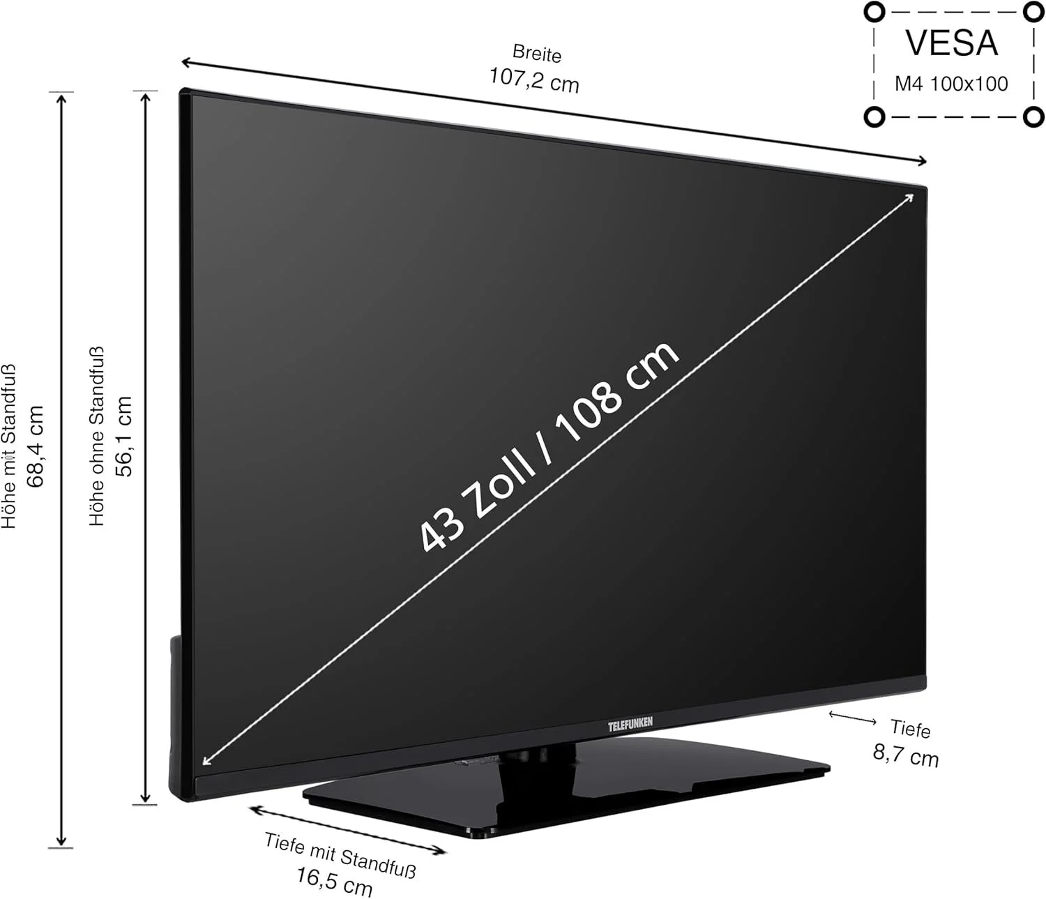 Телевізор 43" Telefunken XF43AN750M / Full HD / 50 Гц / LCD / Smart TV / Wi-Fi / Bluetooth / T2, фото №2 Телевізор 43" Telefunken XF43AN750M / Full HD / 50 Гц / LCD / Smart TV / Wi-Fi / Bluetooth / T2, фото №2