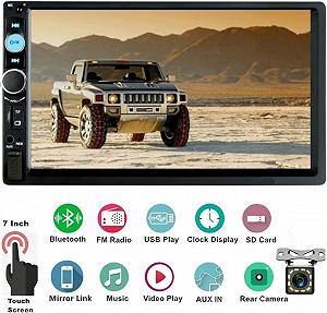 Автомагнітола Podofo 7010B / 7" / Сенсорна / Bluetooth / USB / AUX / TF slot / 2DIN synthetic.ua - Фото 1