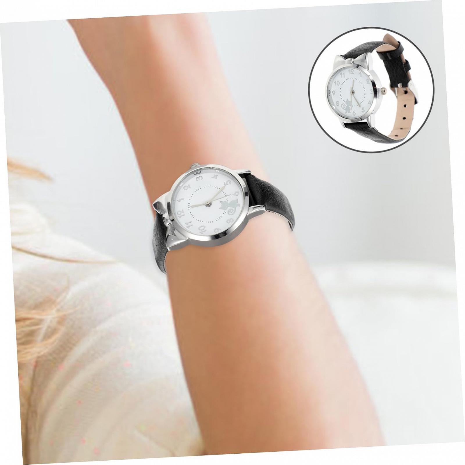 Часы Healvian с котенком, женские, повседневные, женские наручные часы, женские часы, наручные часы для женщин, часы из сплава, черные, фото №3