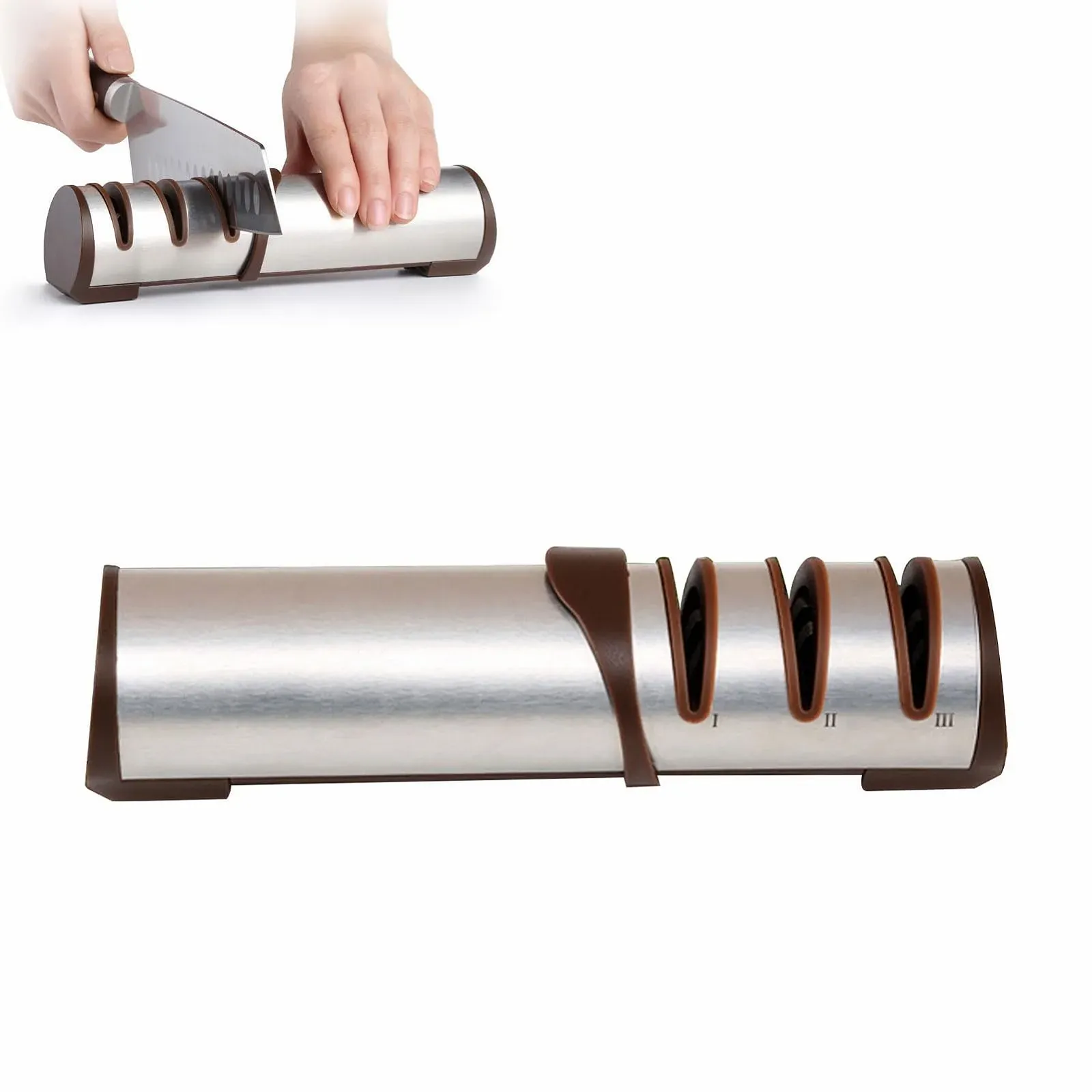 Точилка для ножей Kavolet ручная 3-этапная нержавеющая сталь, фото №1