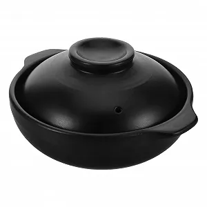 Кастрюля керамическая с крышкой термостойкая для открытого огня - Фото 1