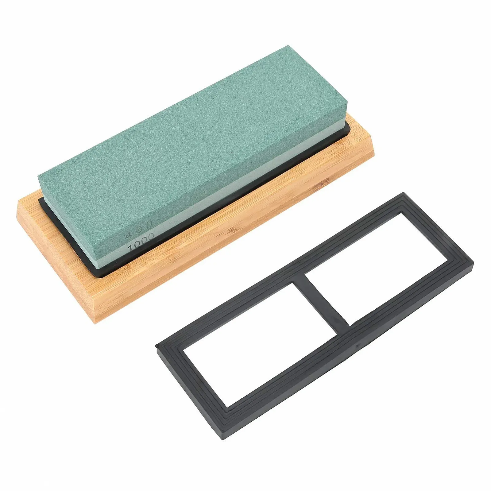 Точильний камінь двосторонній 400 Grit 1000 Grit з силіконовою підставкою, фото №4