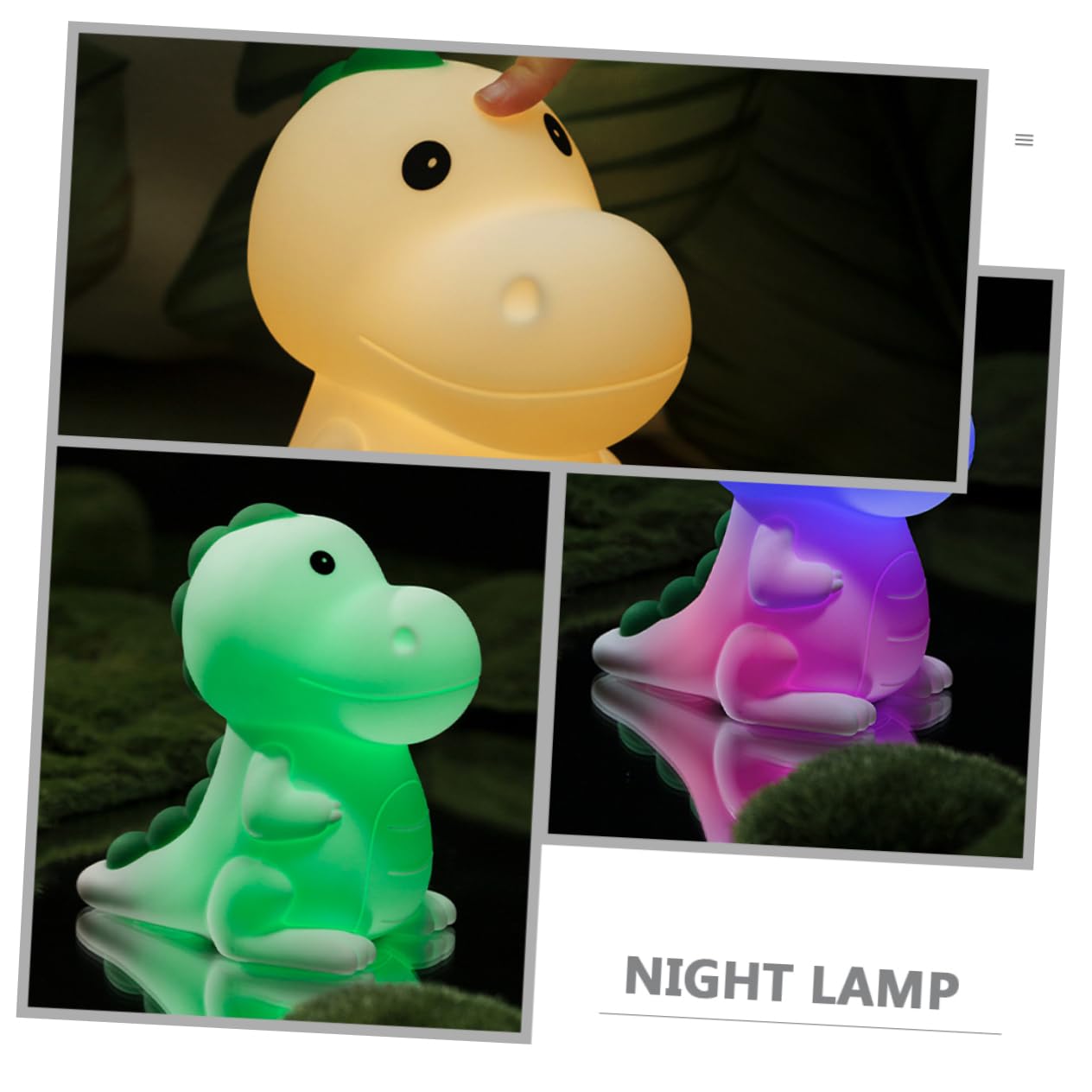 Лампа DOITOOL Dinosaur Силіконова Перезаряджувана Настільна Нічна Лампа Біла Дитяча Карикатура, фото №4
