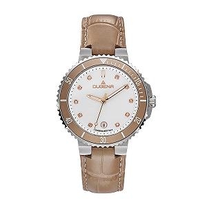 Женские кварцевые часы Dugena Lady Diver 4461100, нержавеющая сталь, кожаный ремешок, застежка-пряжка, 5 бар, ремешок. - Фото 1