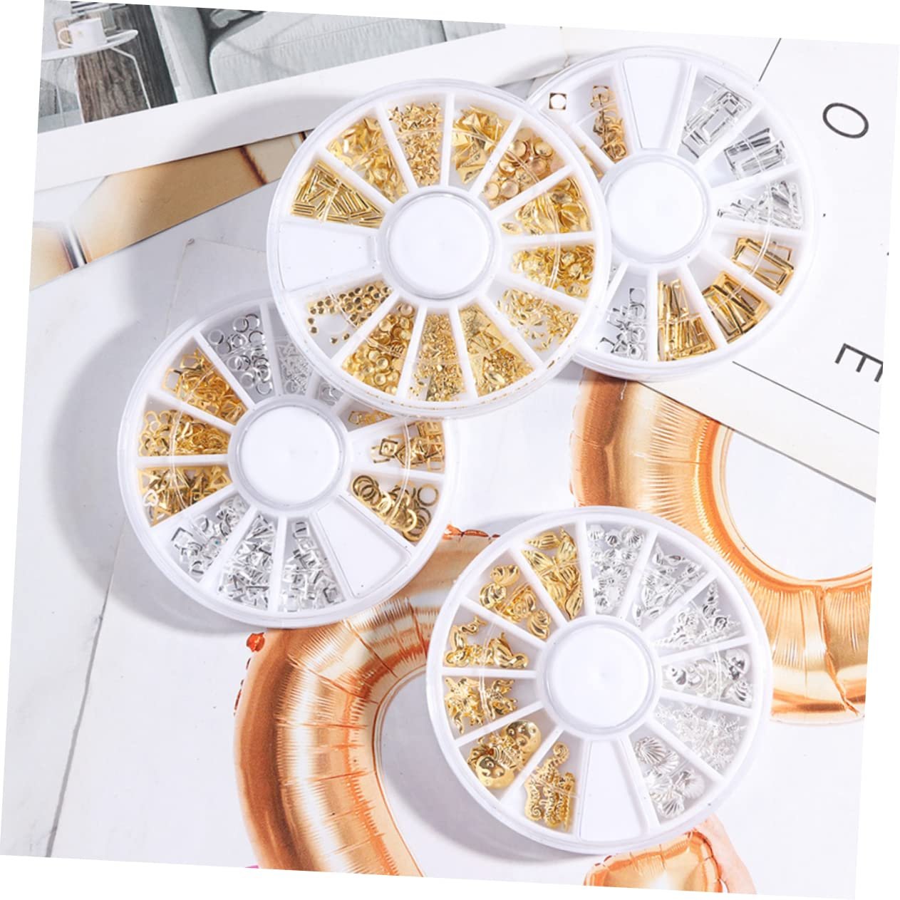 Украшения для ногтей FRCOLOR Заклепки для ногтей Золотые украшения для маникюра 3D, фото №2