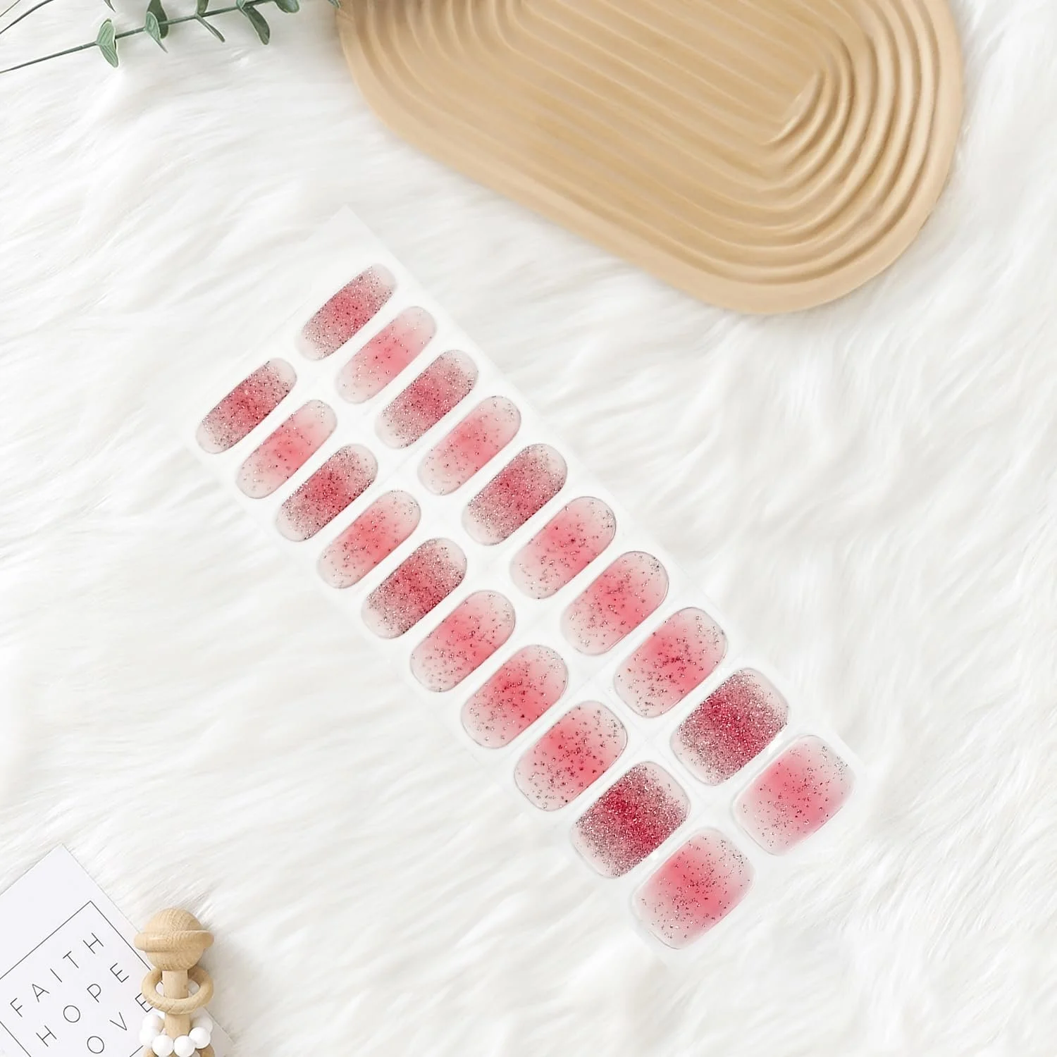 Наклейки для ногтей гелевые Semi-Cured Strips Nude Pink для UV/LED лампы, фото №3