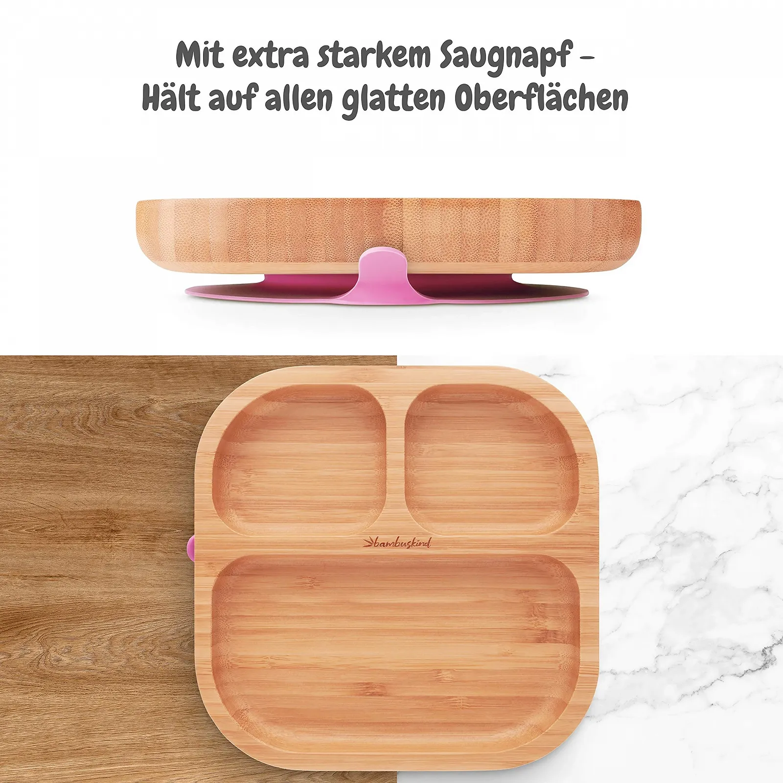 Бамбуковий набір дитячого посуду з екологічного бамбука з гнучкою ложкою, фото №3