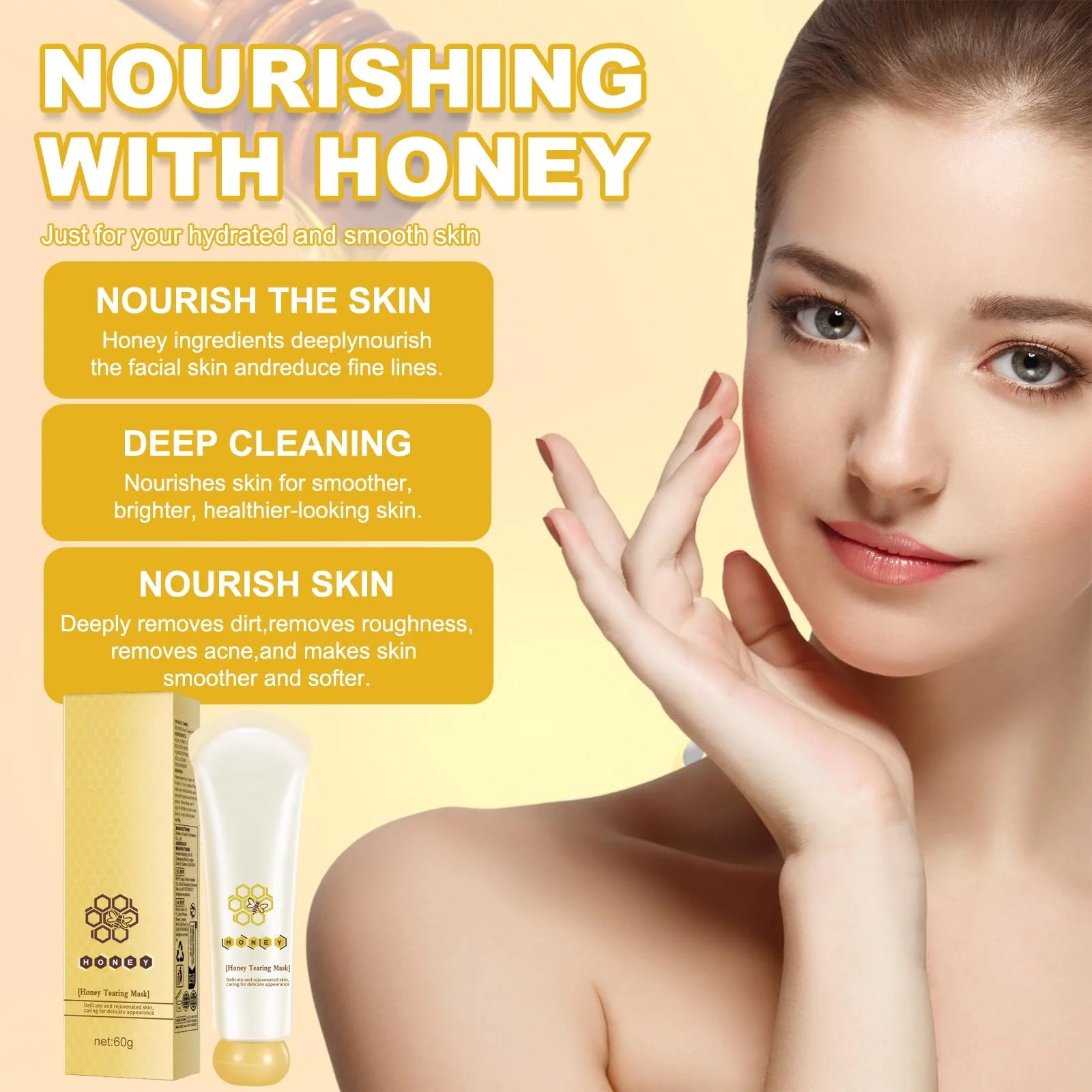 Маска-плівка для обличчя Мед Колаген 60 г (2 шт.) для підтяжки обличчя, фото №3