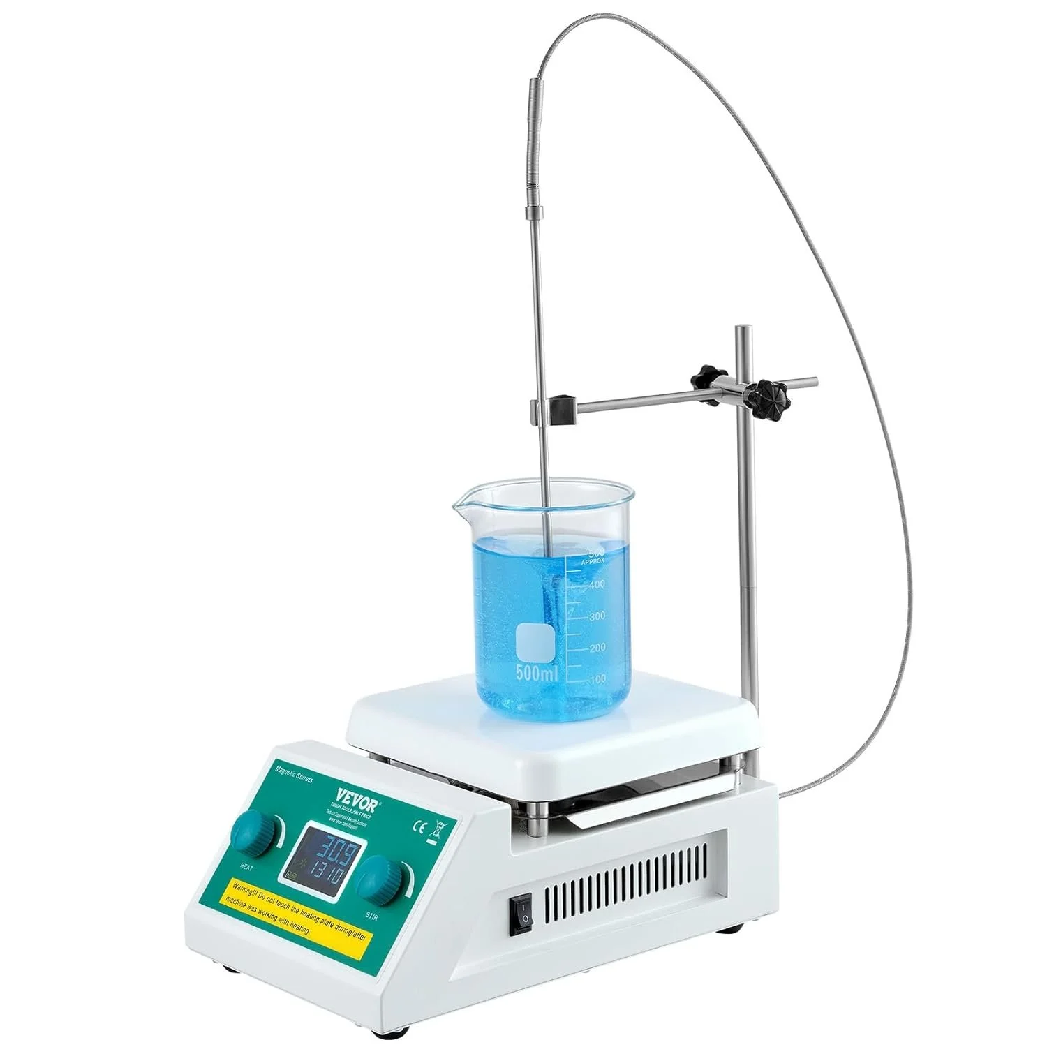 Магнитная мешалка с нагревательной поверхностью VEVOR SH-3ABE White, фото №1