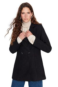 Пальто TRENDYOL Приталенный Двубортный Однотонный synthetic.ua - Фото 1