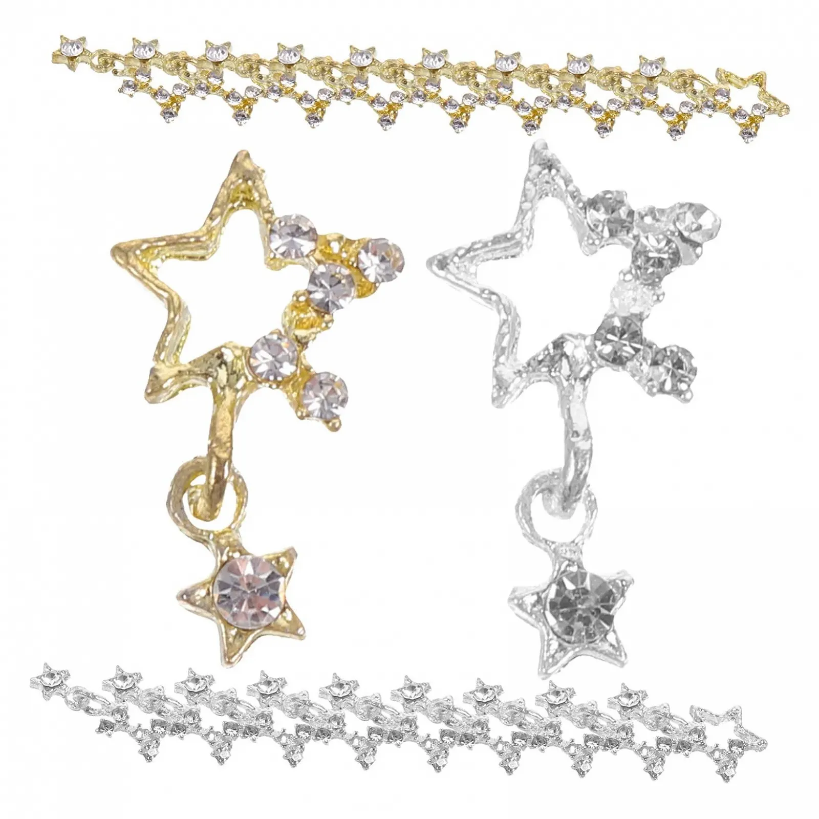 Підвіски для нігтів у формі зірок Mikinona, прикраси для манікюру, фото №1