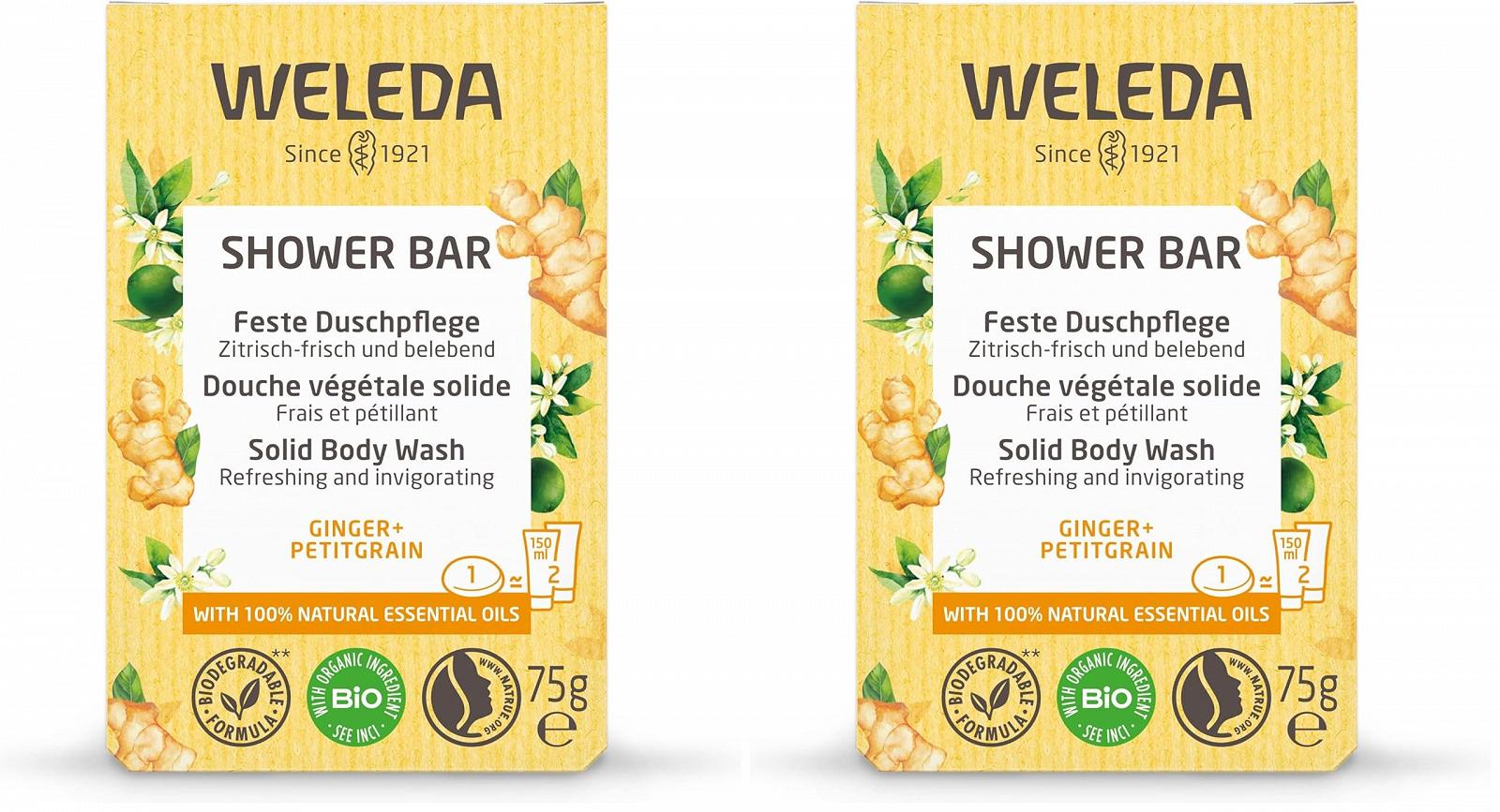 Твердий гель для душу WELEDA Ginger & Petitgrain органічний веганський, фото №1
