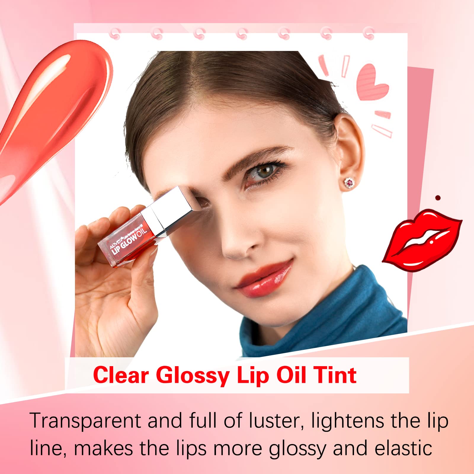 Блеск для губ Lips light увлажняющий объёмный стойкий питательный масло для губ с большой кистью глянцевый праймер (розово-коричневый), фото №3
