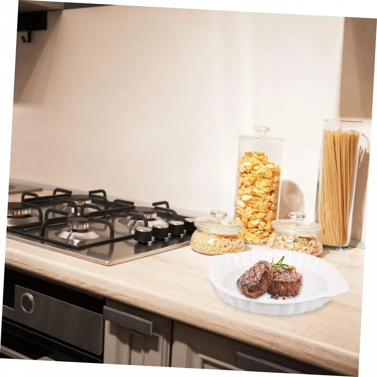 Керамическая форма для запекания Круглая с ручками Термостойкая Белая, фото №9 Керамическая форма для запекания Круглая с ручками Термостойкая Белая, фото №9