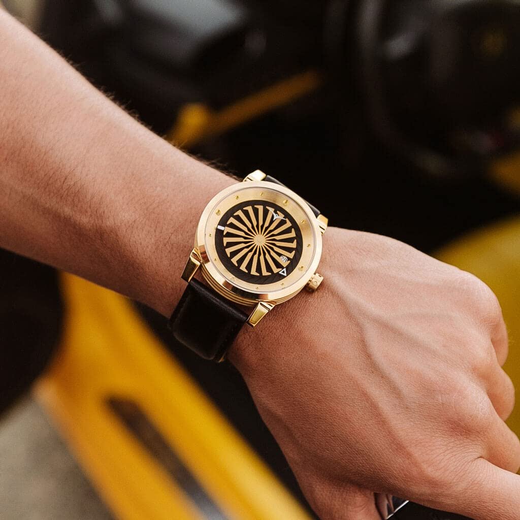 Годинник ZINVO Blade 12K Gold чоловічий, люкс, з італійським шкіряним ремінцем, фото №7