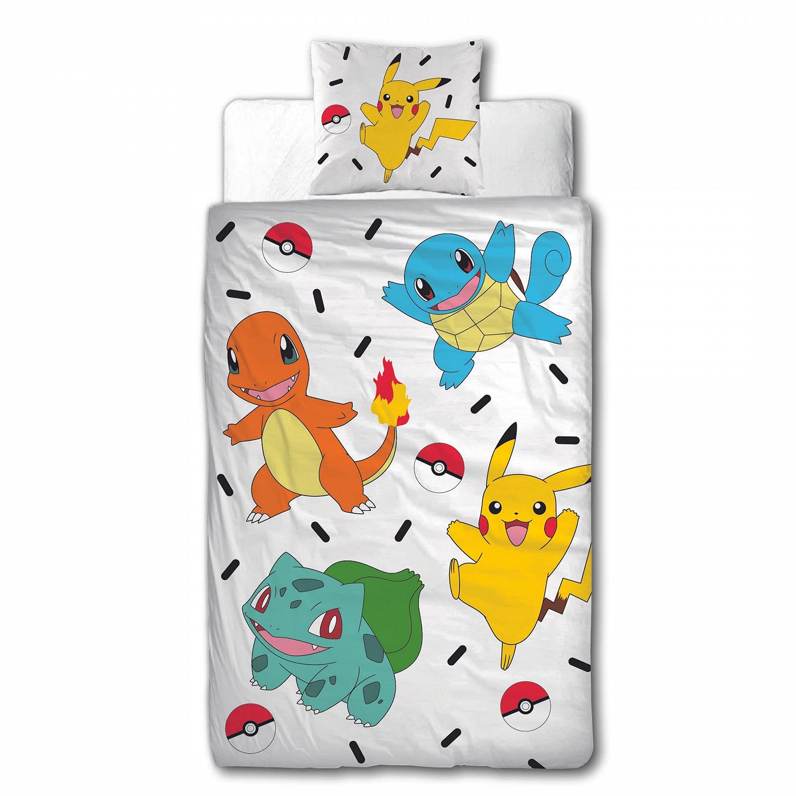 Постільна білизна Character World Pokemon 135 x 200 см + 80 x 80 см · Pokémon Pikachu & Friends Game · 100% бавовна · 2 предмети, фото №1
