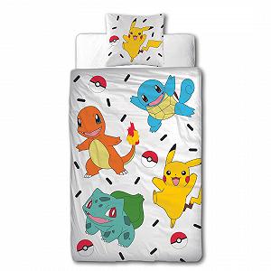 Постільна білизна Character World Pokemon 135 x 200 см + 80 x 80 см · Pokémon Pikachu & Friends Game · 100% бавовна · 2 предмети - Фото 1