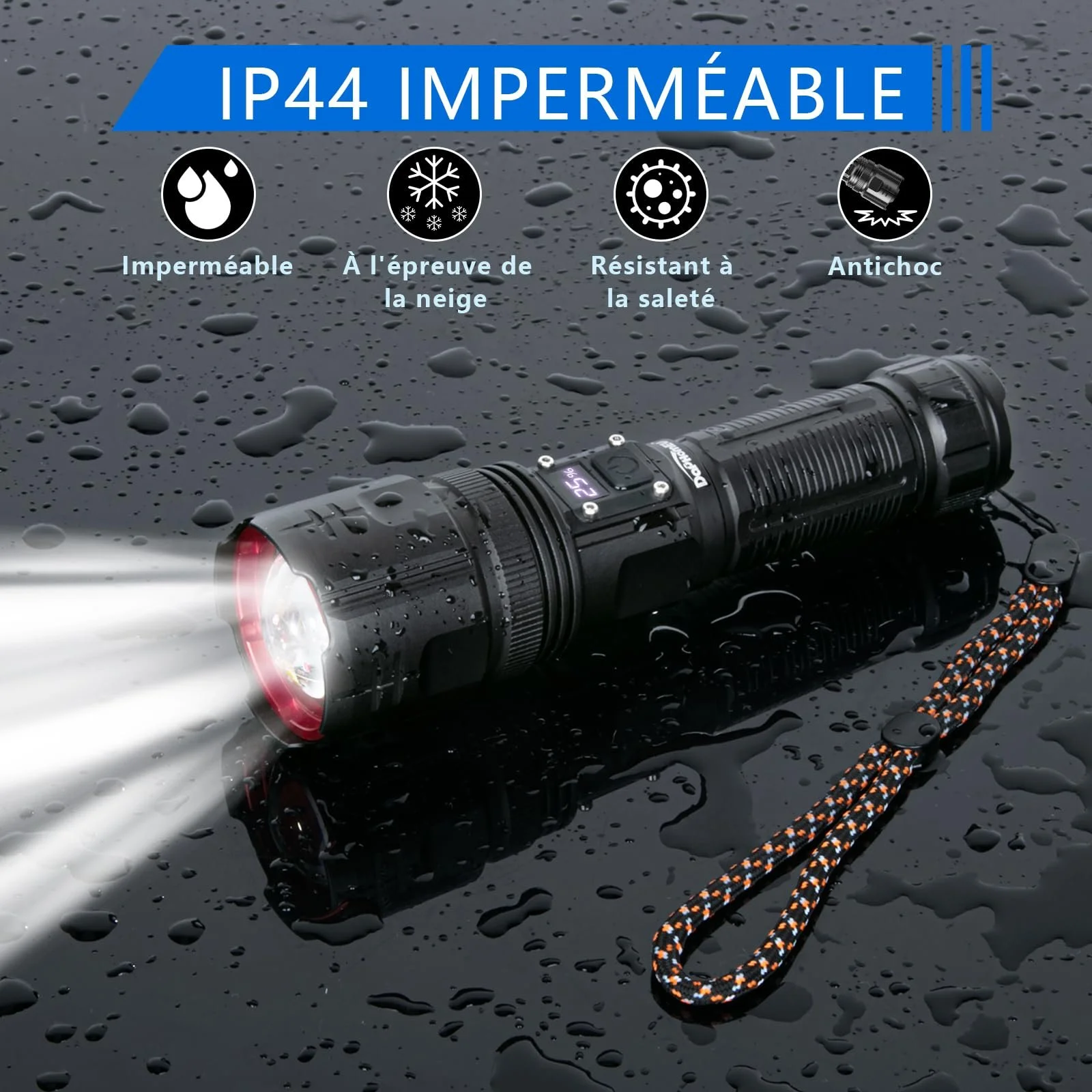 LED Ліхтар Акумуляторний 500 000 Люмен Надзвичайно Яскравий Тактичний Zoomable Водонепроникний, фото №7