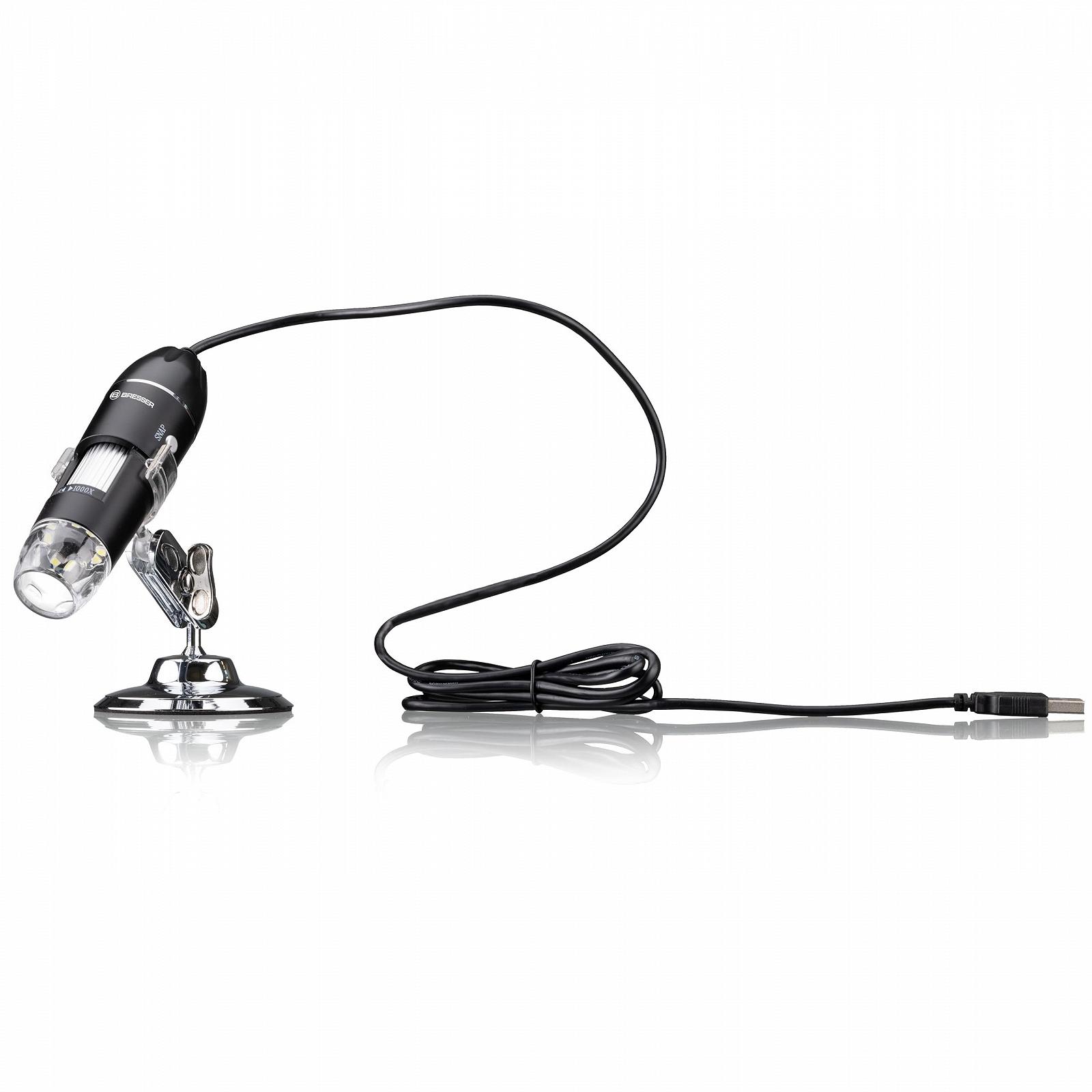 Цифровой Микроскоп Bresser USB 50x-1000x с диммируемой LED подсветкой, разрешением Full HD и штативом в комплекте, фото №1