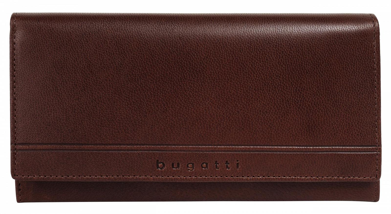 Кошелек Bugatti Lucido 021952 Большой, горизонтальный формат, натуральная кожа, женский, функциональный, RFID защита, двойная застежка-кнопка, коричневый, стандартный размер, повседневный, фото №1