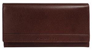 Кошелек Bugatti Lucido 021952 Большой, горизонтальный формат, натуральная кожа, женский, функциональный, RFID защита, двойная застежка-кнопка, коричневый, стандартный размер, повседневный - Фото 1