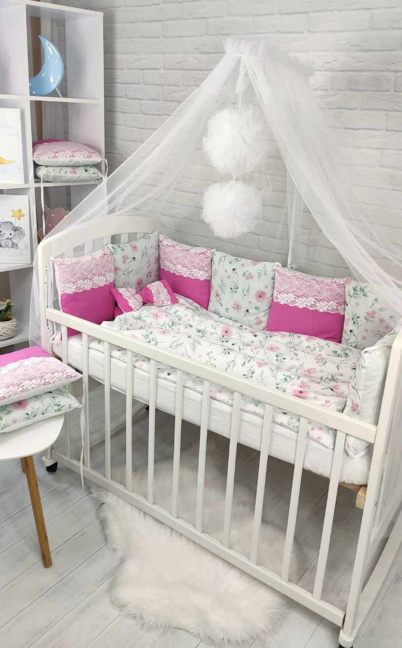 Комплект постельного белья Прованс с балдахином малина (А00328), фото №1 Комплект постельного белья Прованс с балдахином малина (А00328), фото №1