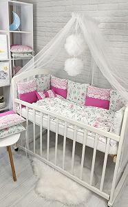 Комплект постільної білизни Прованс із балдахіном малина (А00328) - Фото 1