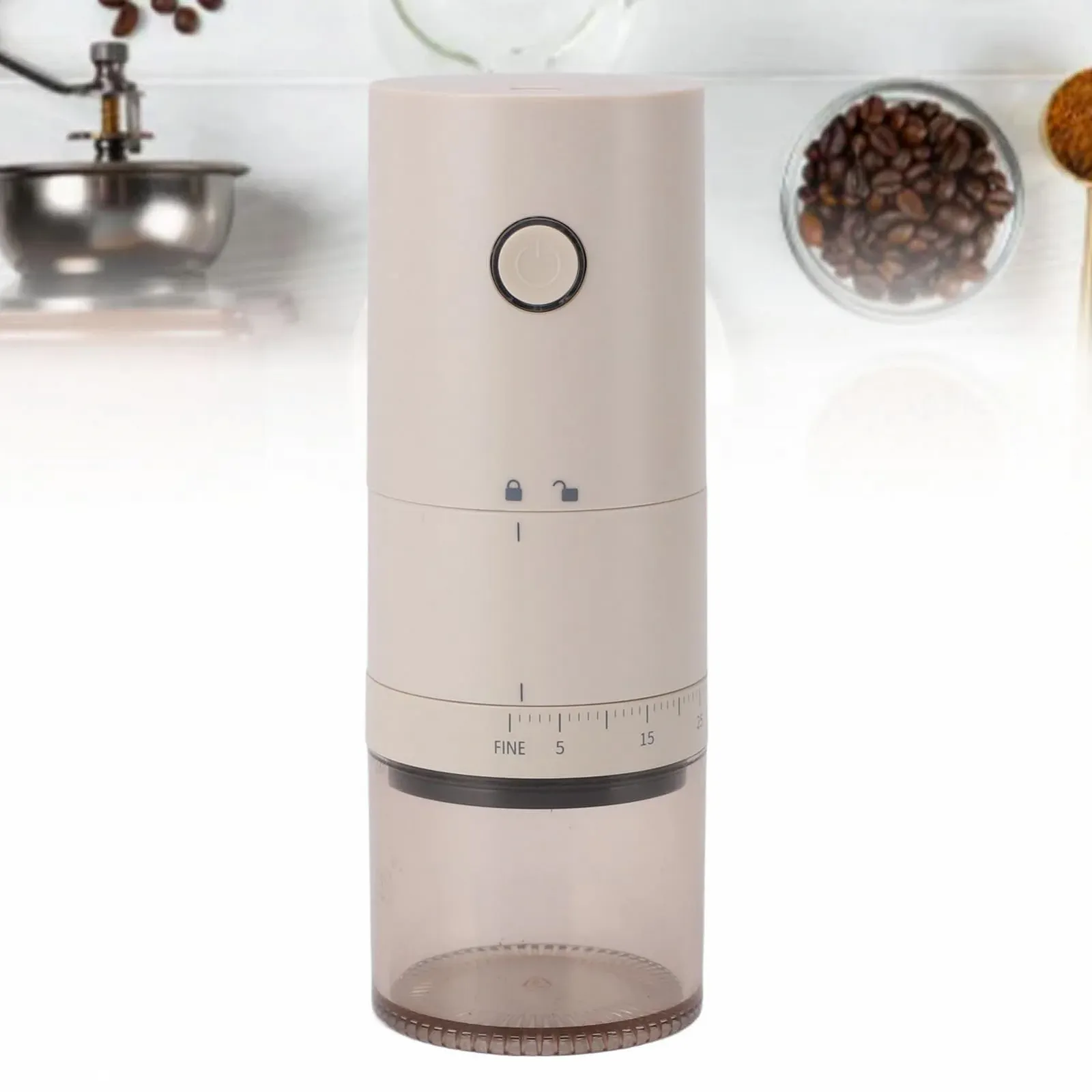 Електрична кавомолка, акумуляторна, 38 ступенів помелу, USB, ABS і SUS матеріали, Портативна для дому, офісу, фото №7