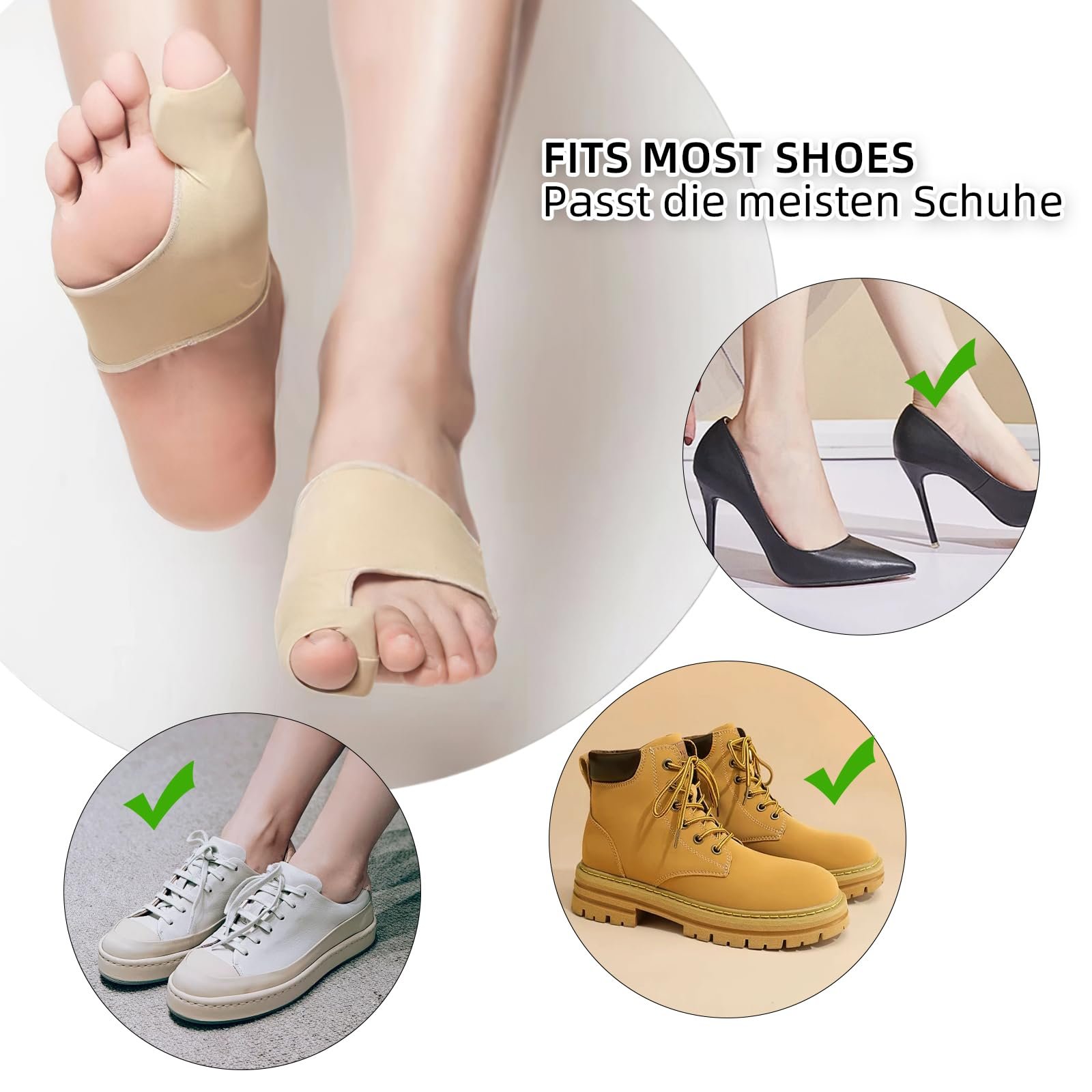 Повязка для коррекции Hallux Valgus, 2 шт. Гелевая шина Hallux для растяжения и разделения, регулируемая, для мужчин и женщин, фото №4