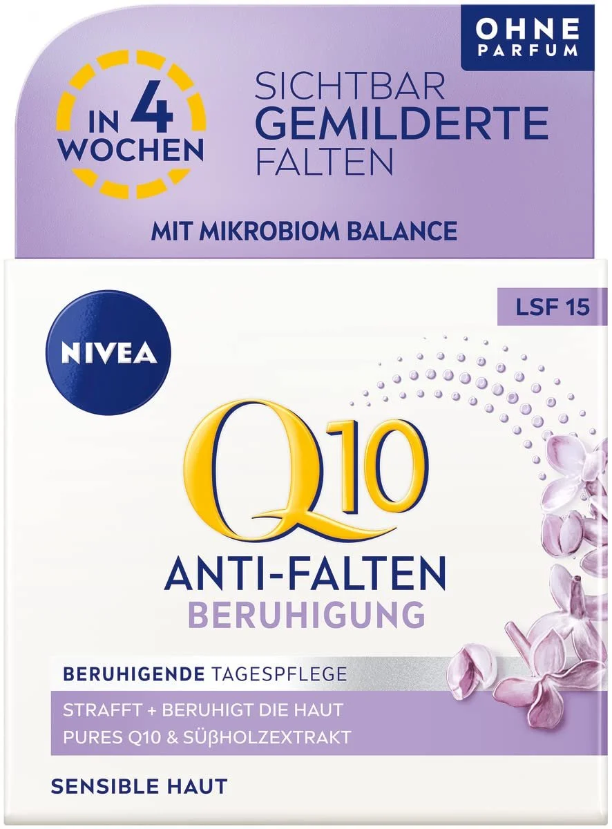 Денний крем Nivea Q10 заспокійливий проти зморшок для чутливої шкіри SPF 15 50 мл (2 шт. в упаковці), фото №7 Денний крем Nivea Q10 заспокійливий проти зморшок для чутливої шкіри SPF 15 50 мл (2 шт. в упаковці), фото №7