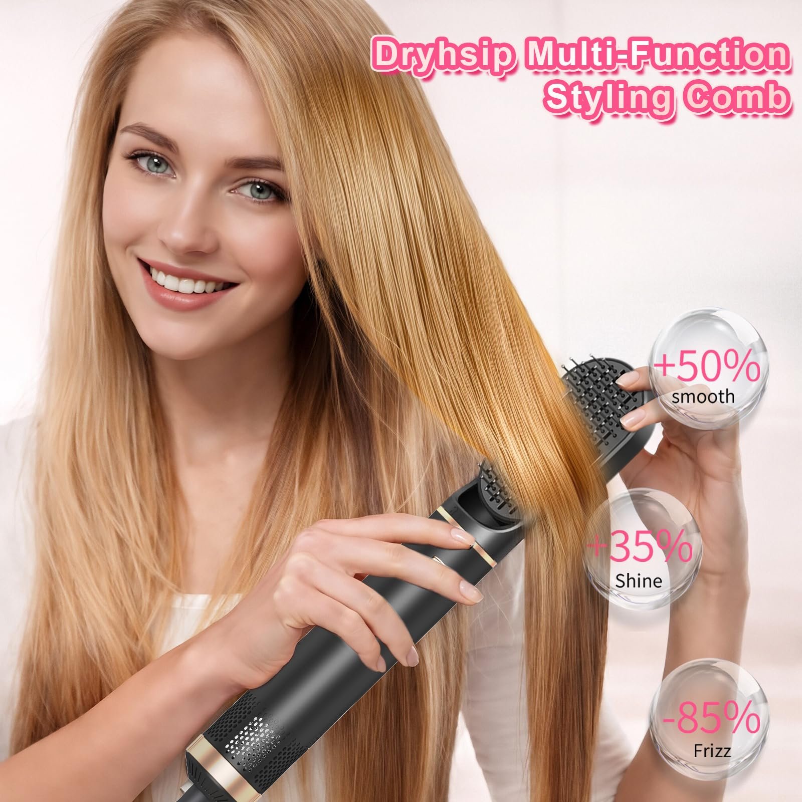 Фен-щітка Dryhsip 5-in-1 Hair Styler Класичний чорний, фото №5 Фен-щітка Dryhsip 5-in-1 Hair Styler Класичний чорний, фото №5