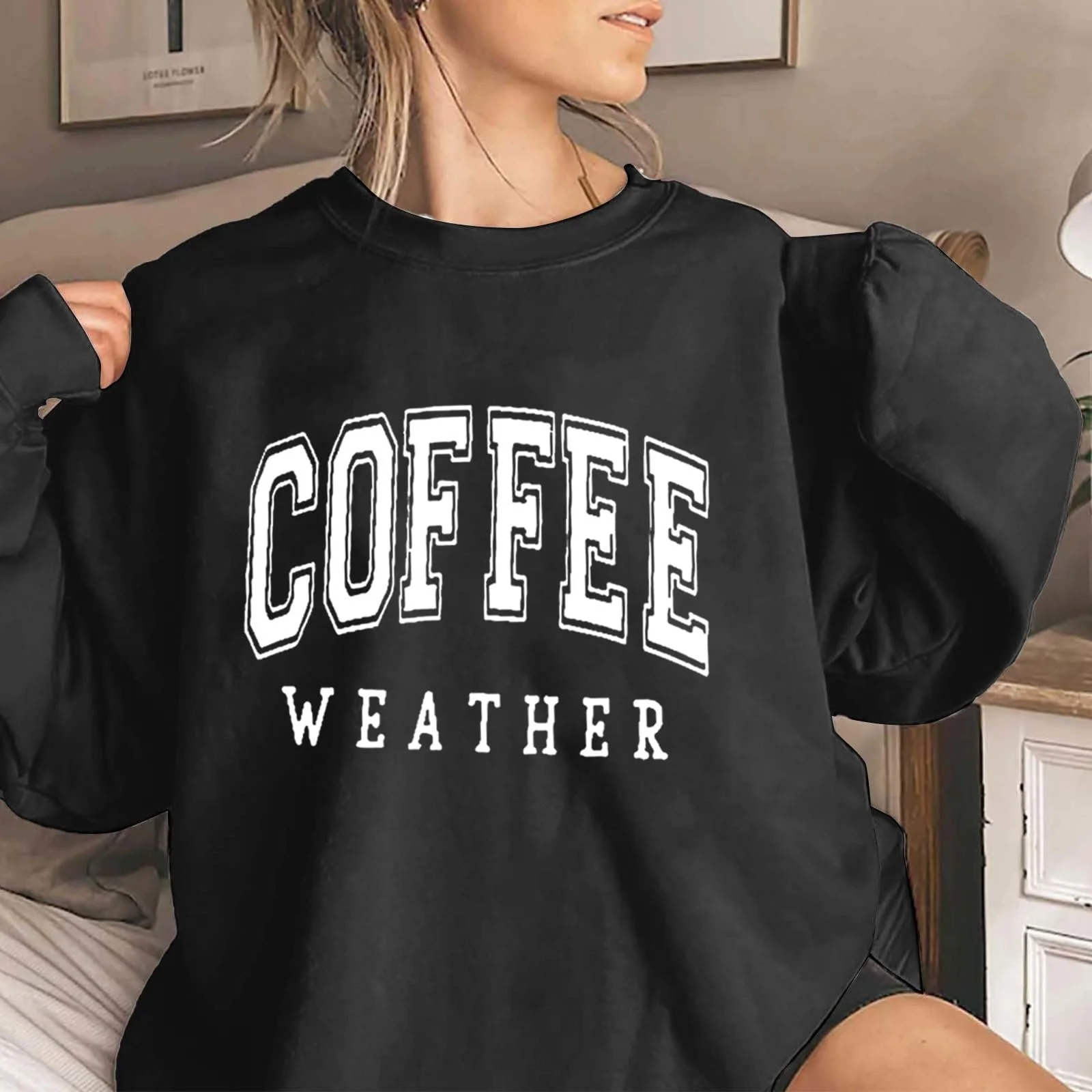 Свитшот Голубой с принтом букв, фото №3