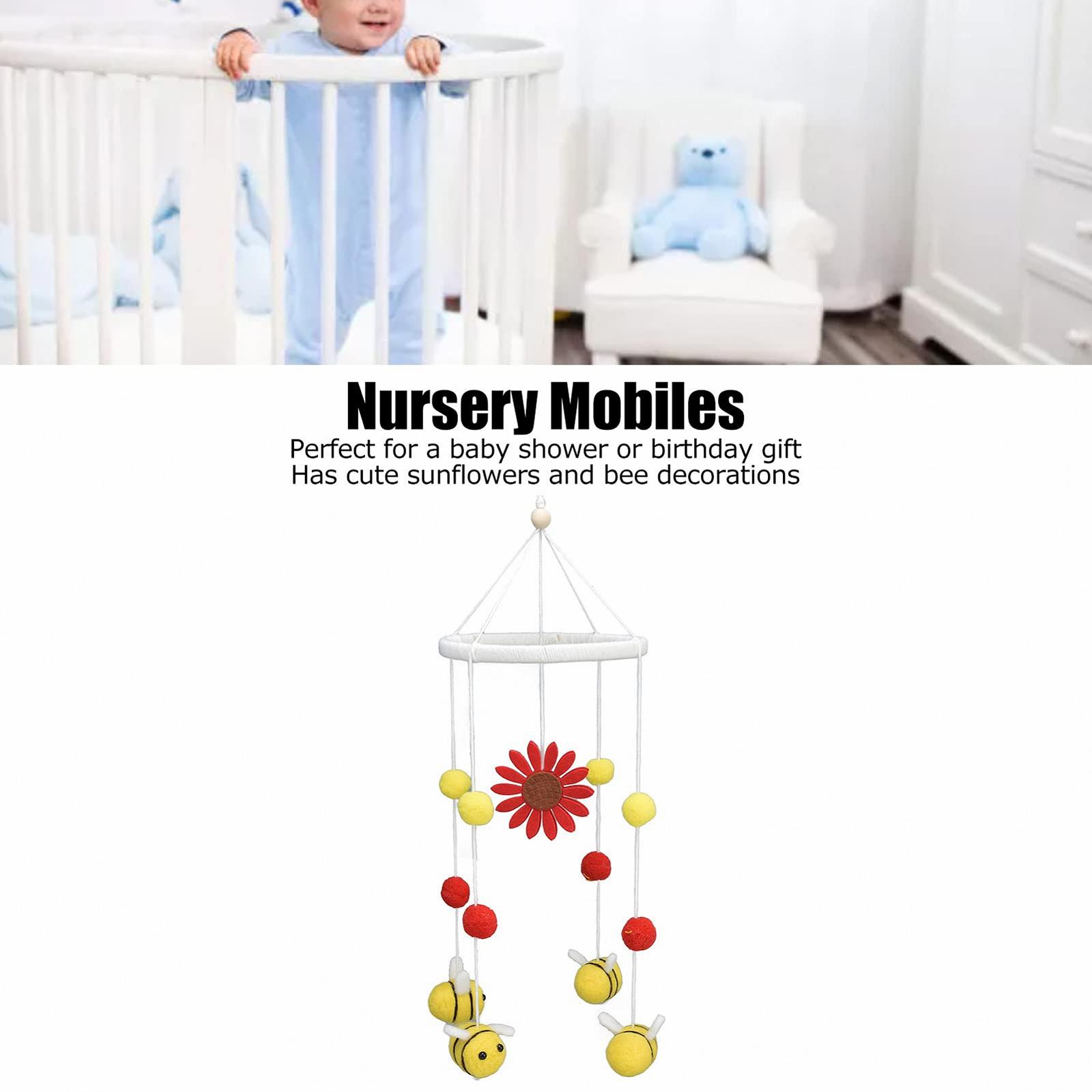 Мобіль Septpenta Baby Bed для підвішування Бук Фетр Безпечний Унісекс З соняшниками та бджолами, фото №3
