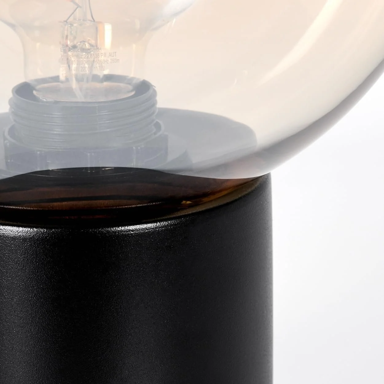 Настільна лампа HOFSTEIN Koyoto метал/скло Ø 20 см E27 Чорний/Бурштиновий/Прозорий, фото №7