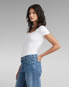 Женский топ G-Star RAW Base V-Neck Cap Top - XS synthetic.ua - Фото 1