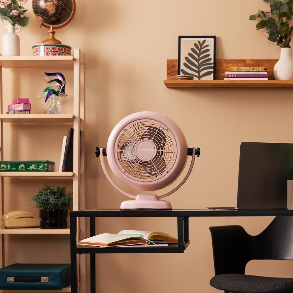 Настольный вентилятор Cecotec EnergySilence 800 RetroDesk, 20 Вт, диаметр 20 см, розовый, фото №3
