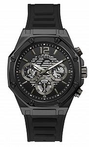 Аналоговые часы GUESS GW0263G4, черные, ремешок - Фото 1