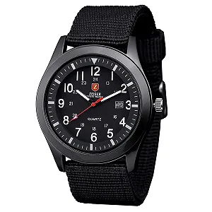 Чоловічий Кварцовий Аналоговий Спортивний Годинник Zeiger Military з Датою, Нейлоновий Ремінець - Фото 1