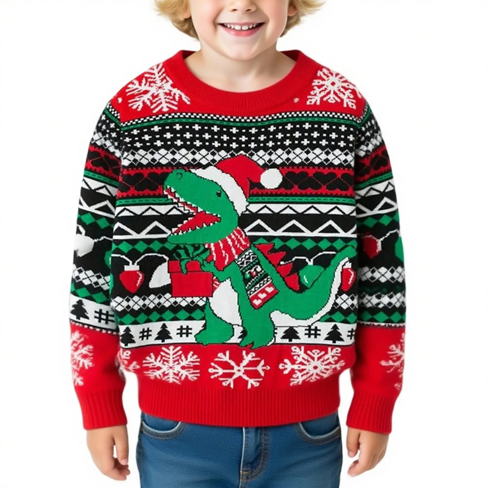 Рождественский джемпер для мальчиков Смешной рождественский джемпер для мальчиков с динозавром Трикотажный рождественский свитер Рождественский зимний джемпер Рождественский осенний свитшот Рождественский трикотажный джемпер с длинными рукавами, фото №1 Рождественский джемпер для мальчиков Смешной рождественский джемпер для мальчиков с динозавром Трикотажный рождественский свитер Рождественский зимний джемпер Рождественский осенний свитшот Рождественский трикотажный джемпер с длинными рукавами, фото №1