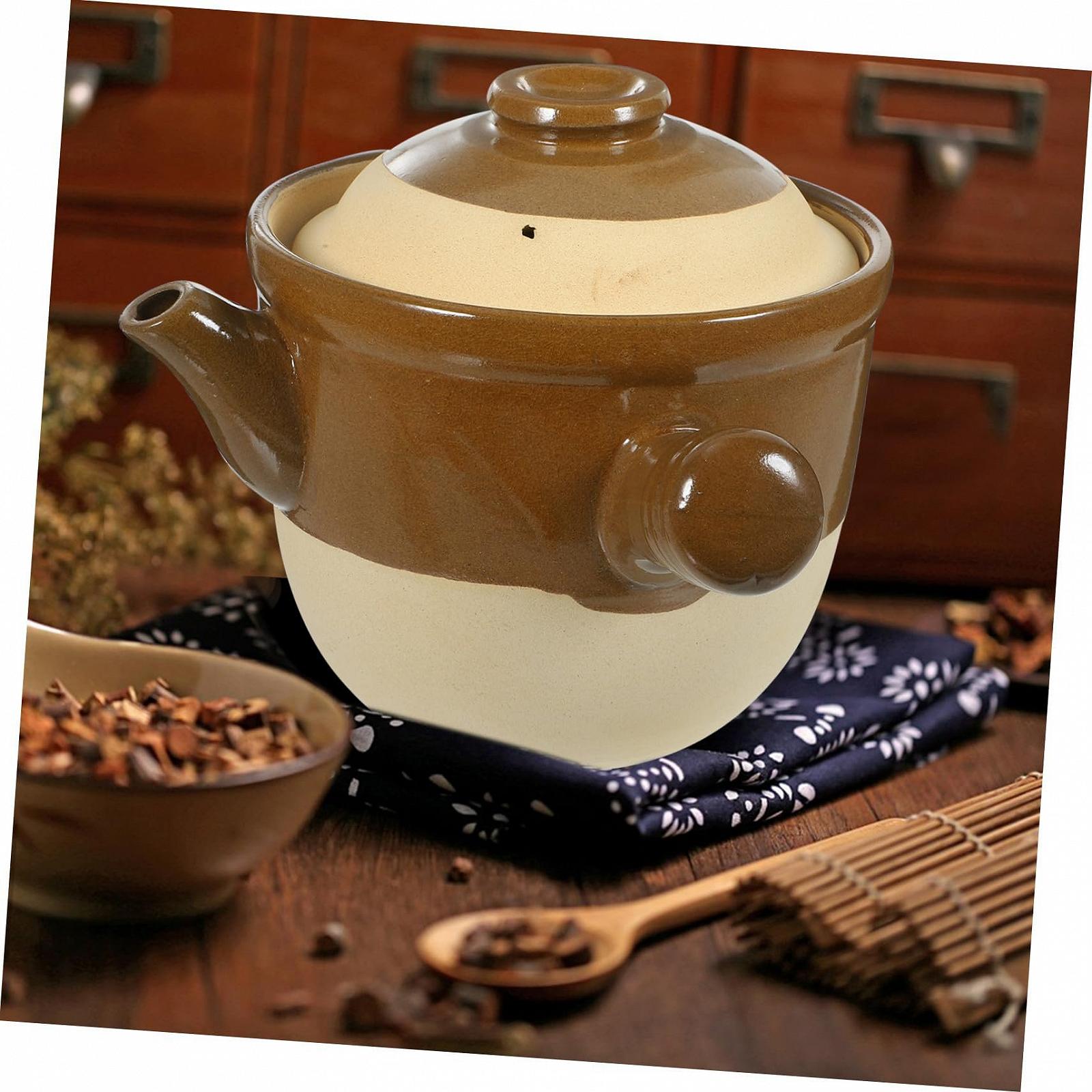 Горшок для запекания керамический традиционный для трав термостойкий с антипригарным покрытием, фото №2