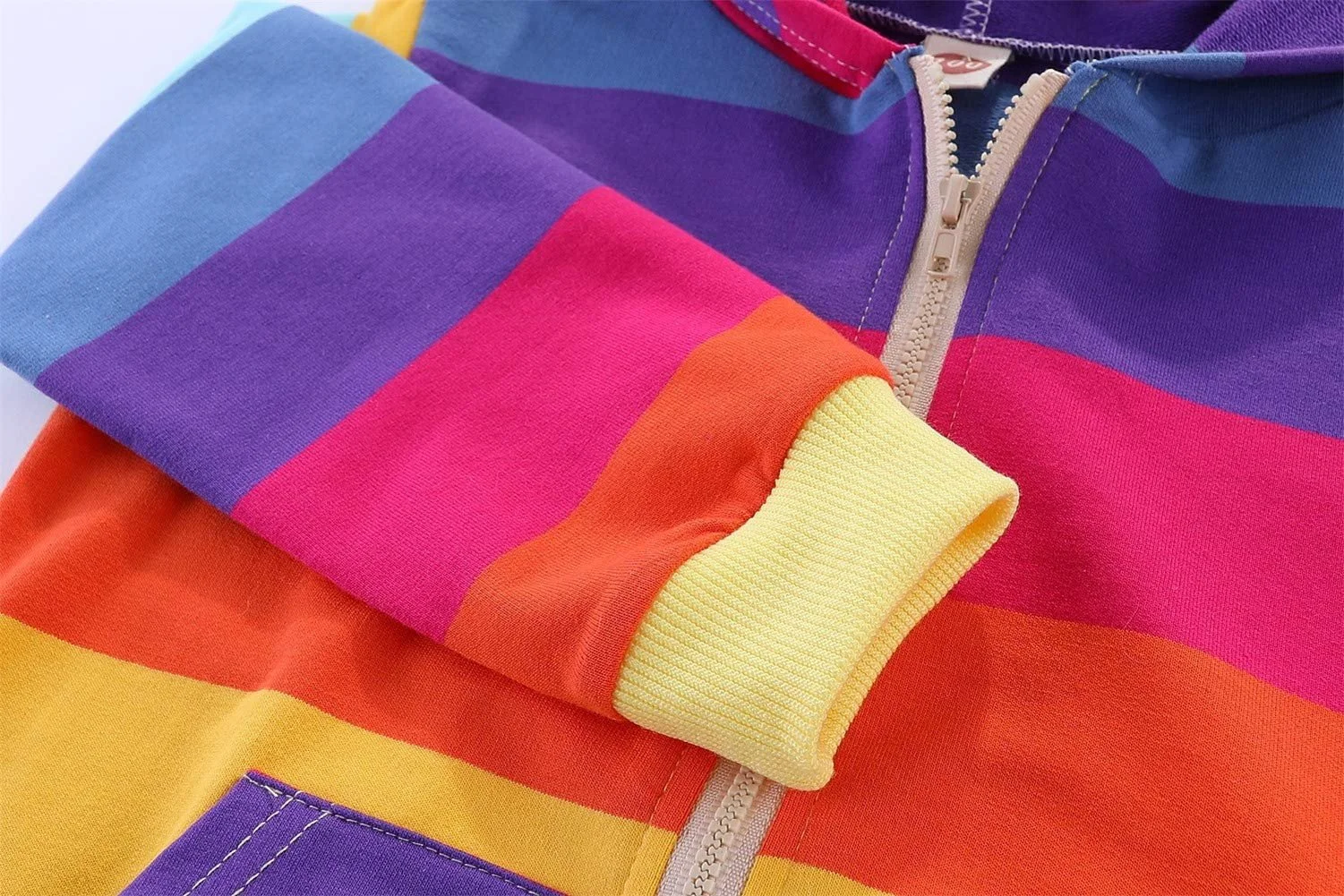 Куртка Mud Kingdom для мальчика с молнией и капюшоном, радужный лоскутный узор, фото №8