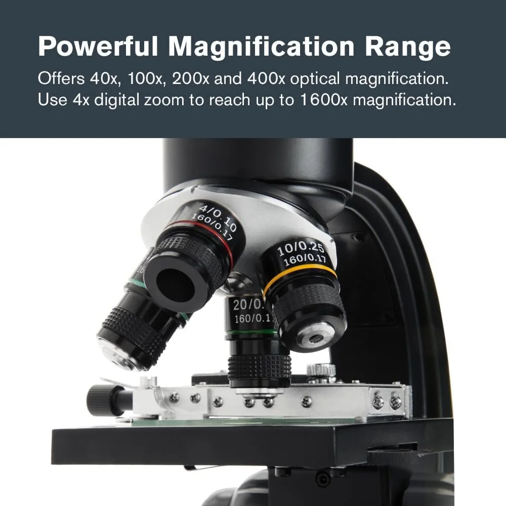 Цифровой микроскоп Celectron TetraView LCD / 4.3" / 5 Мп / 40x-1600x / Черный, фото №4 Цифровой микроскоп Celectron TetraView LCD / 4.3" / 5 Мп / 40x-1600x / Черный, фото №4