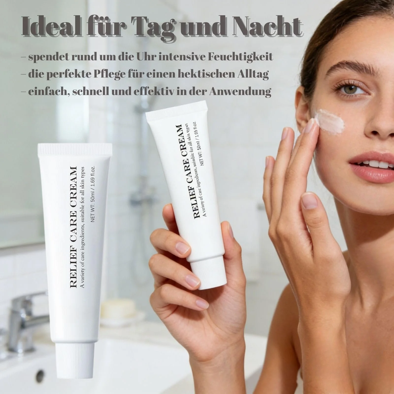 Денний крем 345 Relief Cream зволожуючий заспокійливий омолоджуючий 2 шт., фото №4