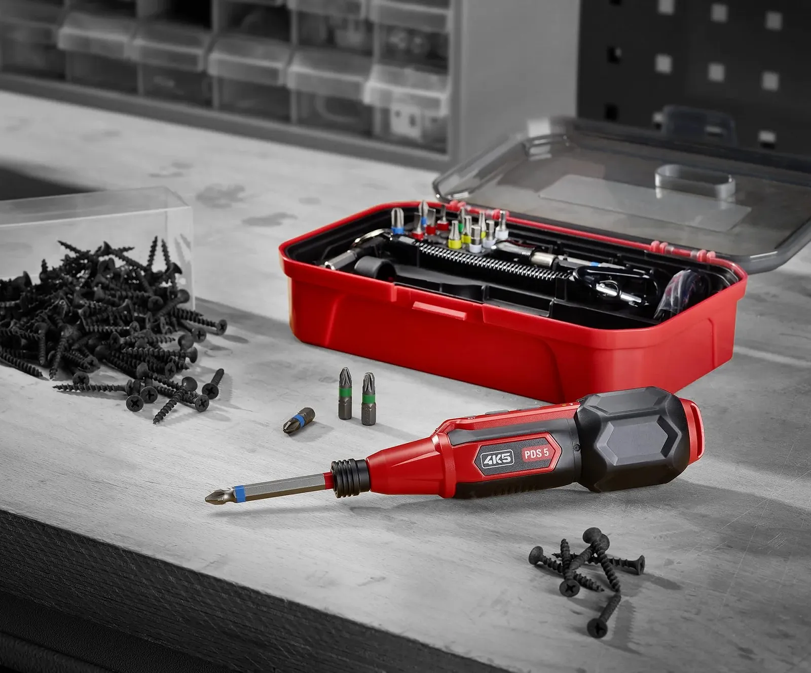 Набір акумуляторних викруток PDS 5 SET 1/4" 1-5 Нм LED USB з бітами, фото №3